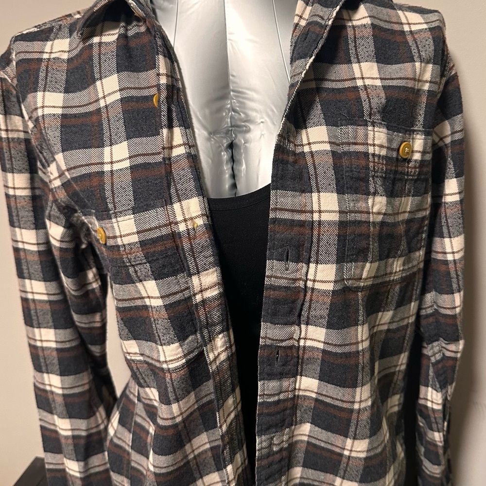 2 for $20 or 4 for $35 J. Crew Cotton Flannel Brown Plaid Shirt